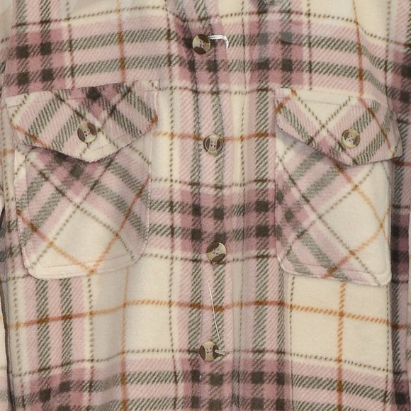 Pink NWT Sage Ladies' Plush‎ Plaid Shirt Jacket - Picture 8 of 9